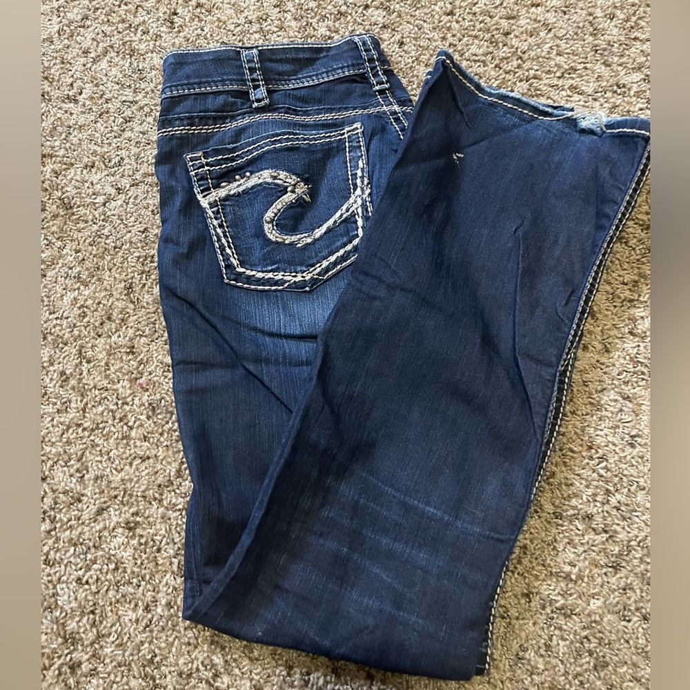 Women’s silver jeans